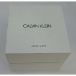Calvin Klein stainless steel gent's wristwatch, with stylised silver dial, quartz movement, 40mm