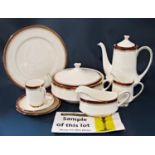 A collection of Royal Albert Holyrood pattern dinner and coffee wares including three tureens and
