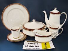 A collection of Royal Albert Holyrood pattern dinner and coffee wares including three tureens and