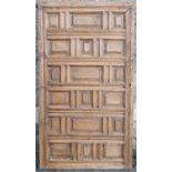 A section of antique pine panelling with moulded and fielded detail (af), 144 cm x 82 cm