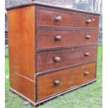 A late 19th century mahogany chest of three long and two short drawers, 107 cm wide