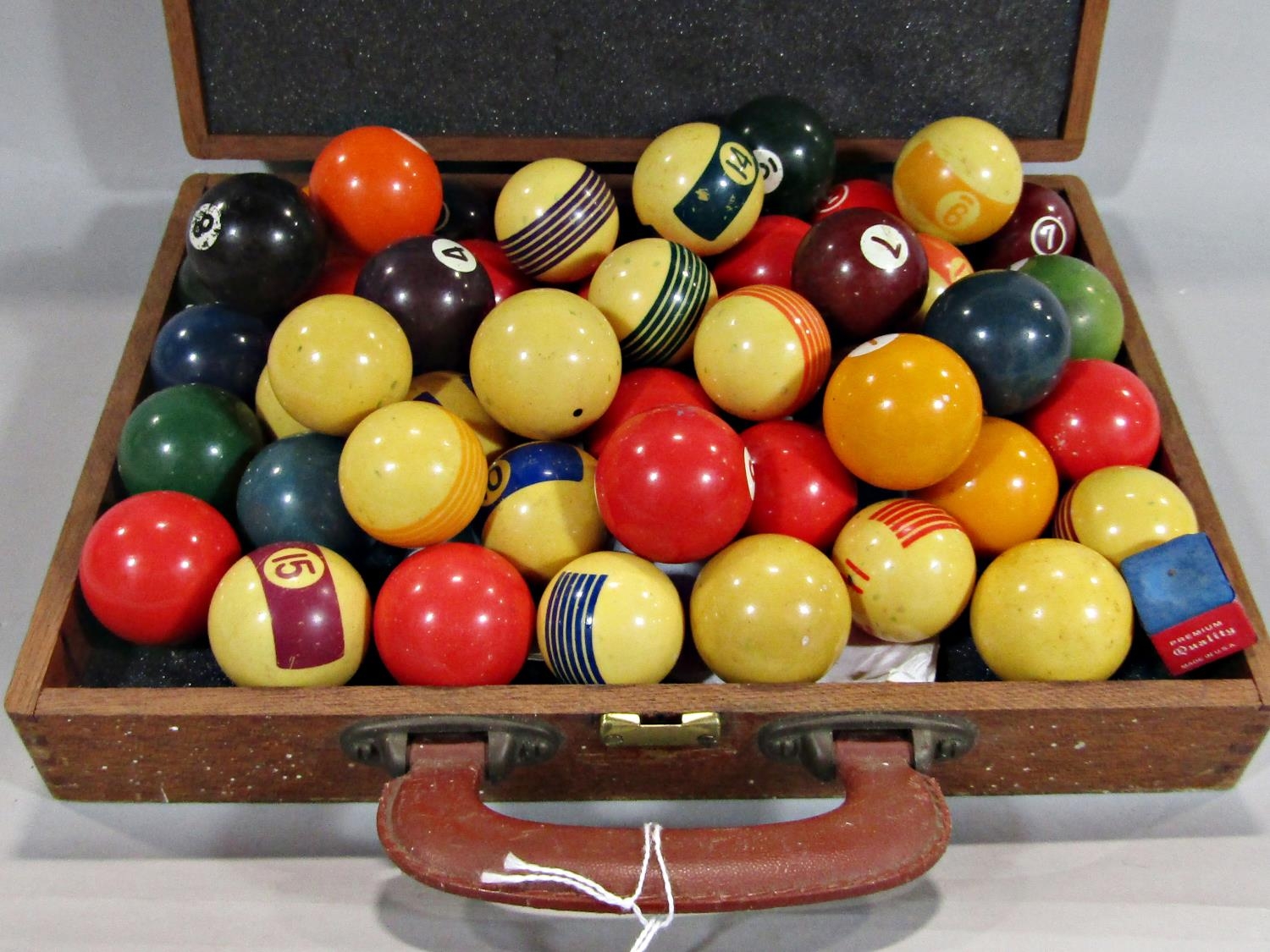A collection of snooker and pool balls