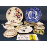 A collection of Royal Albert Dimity rose pattern teawares comprising teapot, milk jug, sugar bowl