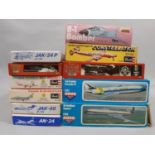 11 model aircraft kits including models by Revell, VEB, Novo and Lindberg in various scales, all