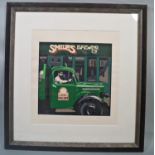 Signed coloured limited edition print - Smiles Brewing Co, indistinctly signed limited edition 56/