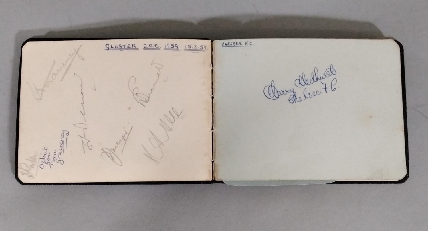 An autograph album containing a number of County Cricket Club autographs dating from 1959/60, and