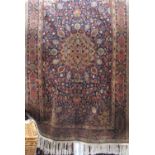 Good quality Persian silk blend Tabriz type rug with central eccentric Islamic floral medallion,
