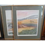 Robert Barnes (British B.1947) - Set of three signed coloured limited edition etchings of Swaledale,