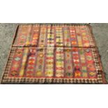 Good quality Qashqai Kelim rug with multi colour decoration, 145 x 120cm