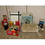 One lot of various vintage camera related equipment including a Meopta Opemus III enlarger in