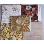 Collection of vintage dress fabric lengths from late 60's/early 70's in natural and synthetic