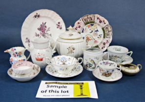 A collection of Spode Queens Bird pattern wares including jug, seven cups, (two sizes) five