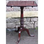 A 19th century mahogany snap top occasional table of rectangular form with moulded outline and