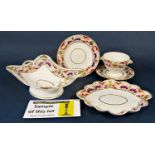 A collection of early 19th century Derby dessert wares with painted and gilded border decoration