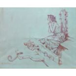 William Russell Flint (1880-1969) - 'The pretty gypsy in the stocks', signed, signed and titled