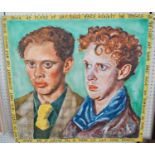 Vegan Joe (contemporary Bristol Artist), double portrait of Dylan Thomas inscribed with verse - Do