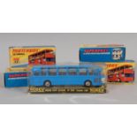 4 boxed 'The Londoner' no 17 buses from Matchbox Superfast Series, together with a Norev 'Car