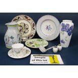 A collection of decorative tea wares and other ceramics including Wedgwood Susie Cooper design