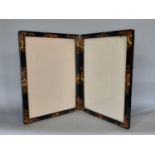 A double Japanese lacquered painted frame, labelled Walter Jones, Sloane Street, 39 x 29cm (closed)