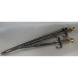 A late 19th century French bayonet conversion to a set of coal tongs and a shortened bayonet