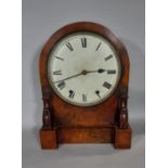 A Victorian burr walnut mantel clock, the painted dial enclosing an eight day striking movement,