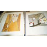 A portfolio containing an extensive collection of 1960s art college course work, including design