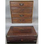 An oak office set of drawers with four drawers (one of which is locked and no key), 31 cm wide x