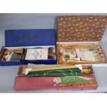 3 vintage boxed games including Table Tennis set by FH Ayres, an indoor/ outdoor croquet type