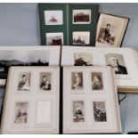 Two late 19th/early 20th century family portrait albums both with metal clasps, together with two
