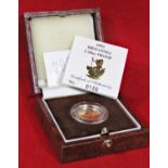 1992 Britannia 1/10 ounce proof coin, limited to 1,000 with presentation case and literature