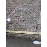 An Arc lamp with tubular stem and circular marble base