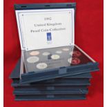 Four sets of proof coinage 1992 x 2, 93 and 94 - in folders