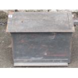 A small steel safe of rectangular form (wall/cupboard insert), 39 cm wide x 25 cm high x 24 cm deep