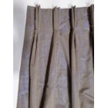 1 pair of good quality curtains in mink coloured fabric with silk feel. Lined and thermal lined with