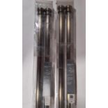 2 John Lewis curtain pole kits, 'Aged Brass Effect Steel' length 3m, pole diameter 25mm, unused