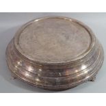 A silver plated cake stand, diameter 34cm approx