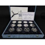 Queen Elizabeth II 70th Birthday Collection, 12 silver crowns struck by The Royal Mint, limited to