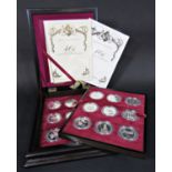 Queen Elizabeth II 40th Anniversary Coronation collection, 18 silver crowns struck by The Royal