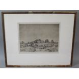 Allan Gwynne-Jones CBE, RA (1892-1982) - Lambs on a Hillside, black and white etching on paper,
