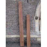 Two planed oak beams/lintels