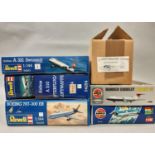 5 model aircraft kits, all 1:72 models of Airliners in sealed boxes, including 3 by Revell and 2