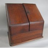 A Victorian oak desk top stationery box