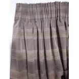 1 pair good quality lined curtains, extra wide, in a lightweight taupe coloured fabric with fine