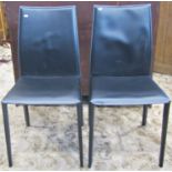 A set of ten Oka dining chairs stitched leather upholstered