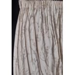 2 pairs of curtains in Laura Ashley 'Pussy Willow' fabric in pale neutral shades, in differing sizes