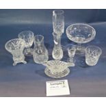 A large collection of glassware including cut glass tumblers, stem wines, flutes, liquors,