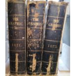 Three bound volumes of The Graphic (an illustrated weekly newspaper) dated 1871, 1872 and 1873 (3)