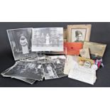 A collection of black and white photographs and correspondence taken at Badminton House,