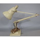 A mid 20th century angle poise lamp in a cream finish makers name Herbert Terry & Sons