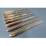 Eight Elizabeth II silver handled knives, Sheffield 1977, by Strickett and Loader